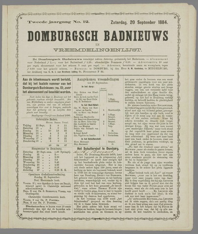 Domburgsch Badnieuws 1884-09-20
