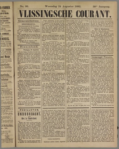 Vlissingse Courant 1892-08-24