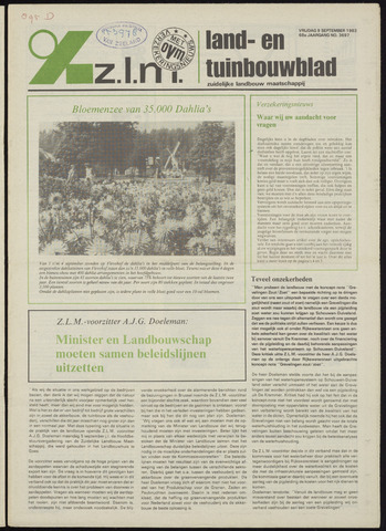 Zeeuwsch landbouwblad ... ZLM land- en tuinbouwblad 1983-09-09