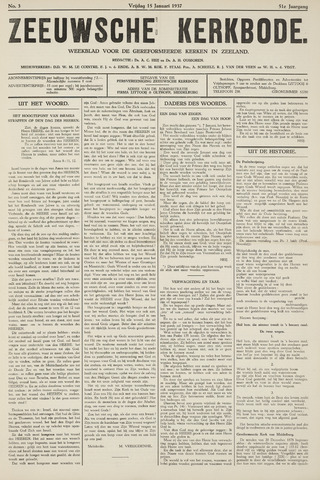 Zeeuwsche kerkbode, weekblad gewijd aan de belangen der gereformeerde kerken/ Zeeuwsch kerkblad 1937-01-15