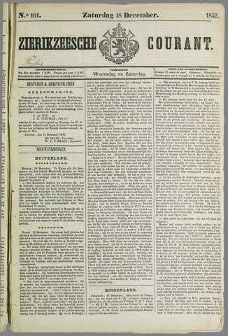 Zierikzeesche Courant 1852-12-18