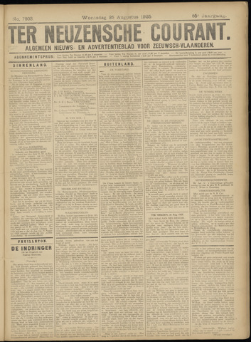 Ter Neuzensche Courant / Neuzensche Courant / (Algemeen) nieuws en advertentieblad voor Zeeuwsch-Vlaanderen 1925-08-26
