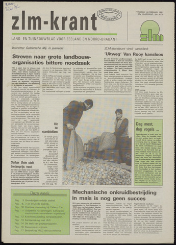 Zeeuwsch landbouwblad ... ZLM land- en tuinbouwblad 1992-02-14