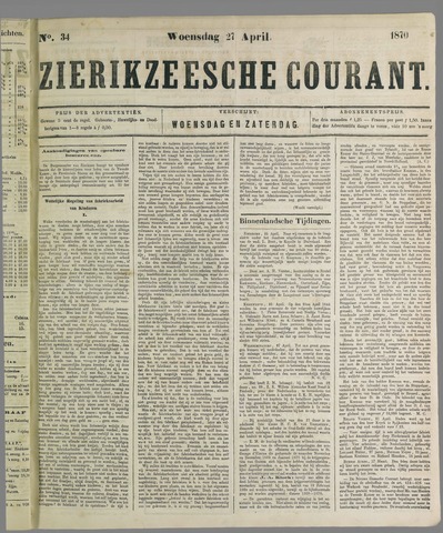 Zierikzeesche Courant 1870-04-27