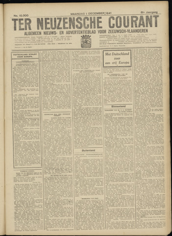 Ter Neuzensche Courant / Neuzensche Courant / (Algemeen) nieuws en advertentieblad voor Zeeuwsch-Vlaanderen 1941-12-01