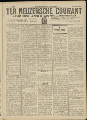 Ter Neuzensche Courant / Neuzensche Courant / (Algemeen) nieuws en advertentieblad voor Zeeuwsch-Vlaanderen 1941-10-15