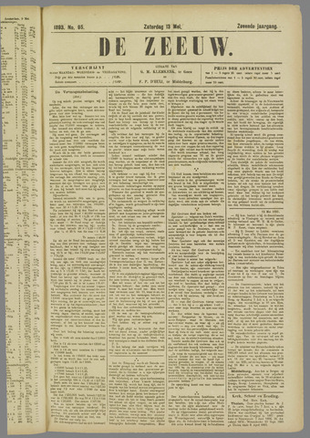 De Zeeuw. Christelijk-historisch nieuwsblad voor Zeeland 1893-05-13