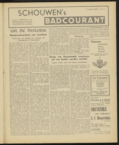 Schouwen's Badcourant 1952-08-01