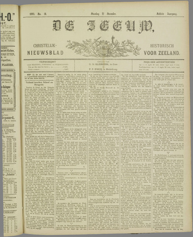 De Zeeuw. Christelijk-historisch nieuwsblad voor Zeeland 1893-12-12