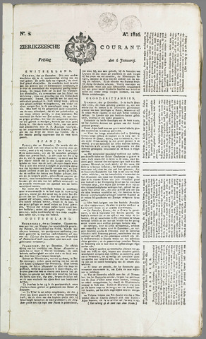 Zierikzeesche Courant 1826-01-06