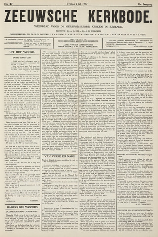Zeeuwsche kerkbode, weekblad gewijd aan de belangen der gereformeerde kerken/ Zeeuwsch kerkblad 1937-07-02