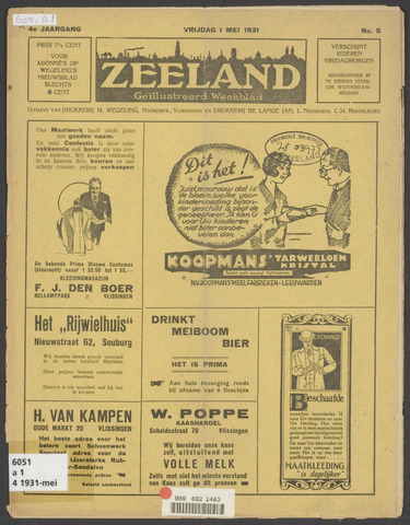 Zeeland. Geïllustreerd Weekblad 1931-05-01