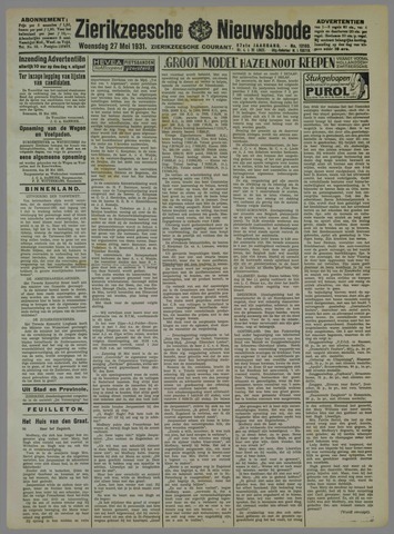 Zierikzeesche Nieuwsbode 1931-05-27