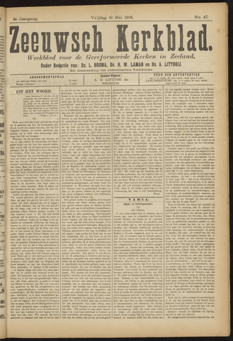 Zeeuwsche kerkbode, weekblad gewijd aan de belangen der gereformeerde kerken/ Zeeuwsch kerkblad 1906-05-18