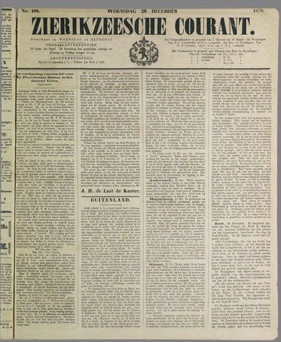 Zierikzeesche Courant 1870-12-28