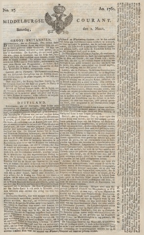 Middelburgsche Courant 1760-03-01