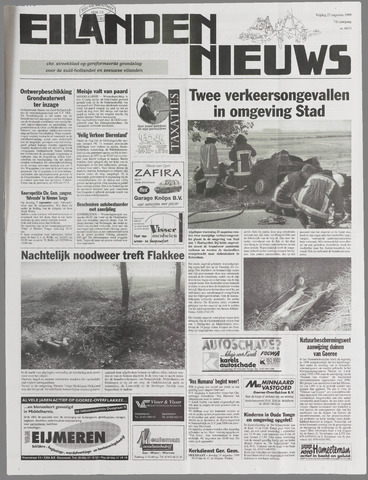 Eilanden-nieuws. Christelijk streekblad op gereformeerde grondslag 1999-08-27