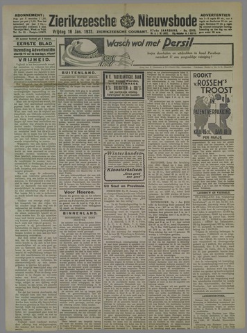 Zierikzeesche Nieuwsbode 1931-01-16