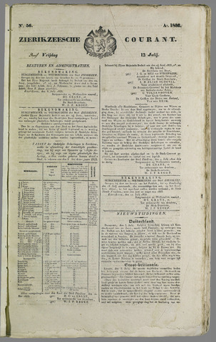 Zierikzeesche Courant 1833-07-12