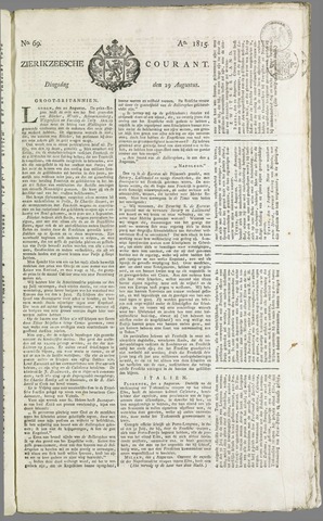 Zierikzeesche Courant 1815-08-29