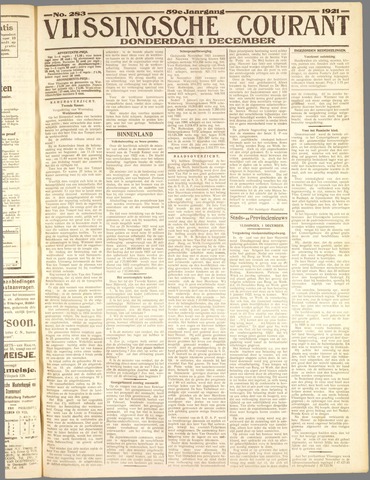 Vlissingse Courant 1921-12-01