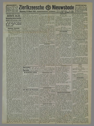 Zierikzeesche Nieuwsbode 1931-03-23