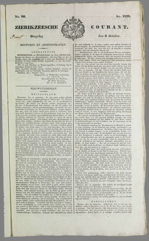 Zierikzeesche Courant 1829-10-06