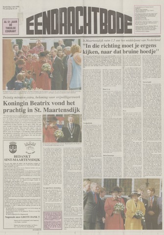 Eendrachtbode /Mededeelingenblad voor het eiland Tholen 1996-05-02