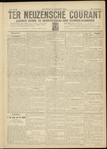 Ter Neuzensche Courant / Neuzensche Courant / (Algemeen) nieuws en advertentieblad voor Zeeuwsch-Vlaanderen 1941-01-06