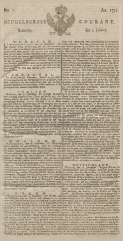 Middelburgsche Courant 1772-01-04