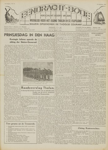 Eendrachtbode /Mededeelingenblad voor het eiland Tholen 1950-09-22