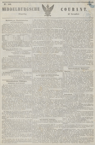 Middelburgsche Courant 1849-11-27