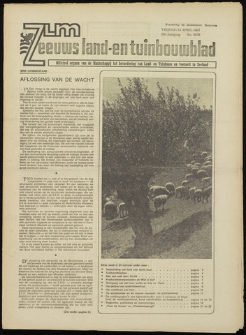 Zeeuwsch landbouwblad ... ZLM land- en tuinbouwblad 1967-04-14
