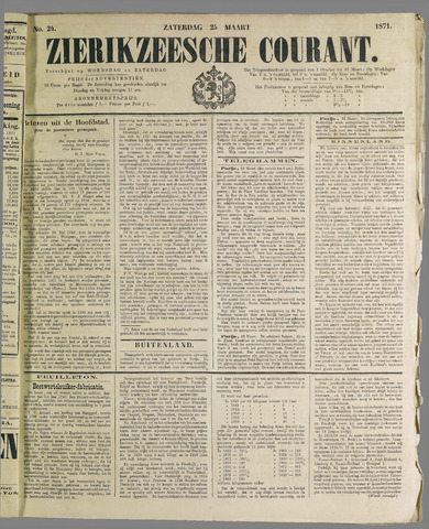 Zierikzeesche Courant 1871-03-25
