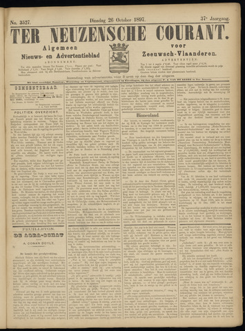 Ter Neuzensche Courant. Algemeen Nieuws- en Advertentieblad voor Zeeuwsch-Vlaanderen / Neuzensche Courant ... (idem) / (Algemeen) nieuws en advertentieblad voor Zeeuwsch-Vlaanderen 1897-10-26