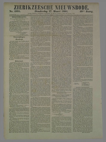 Zierikzeesche Nieuwsbode 1884-03-27