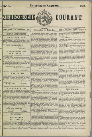 Zierikzeesche Courant 1852-08-28