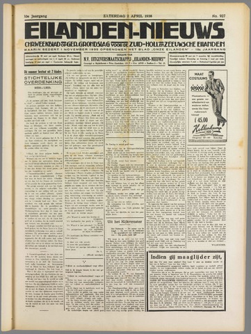 Eilanden-nieuws. Christelijk streekblad op gereformeerde grondslag 1938-04-02
