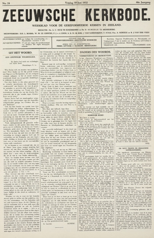 Zeeuwsche kerkbode, weekblad gewijd aan de belangen der gereformeerde kerken/ Zeeuwsch kerkblad 1932-06-10