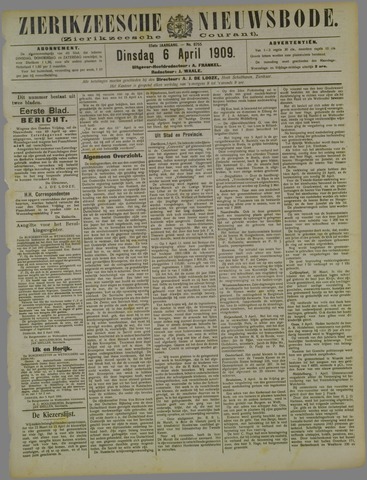 Zierikzeesche Nieuwsbode 1909-04-06
