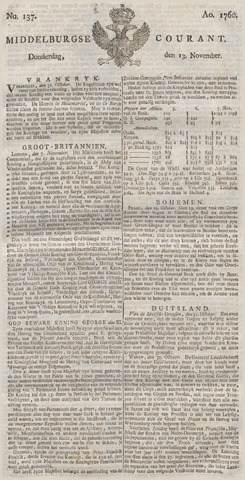 Middelburgsche Courant 1760-11-13