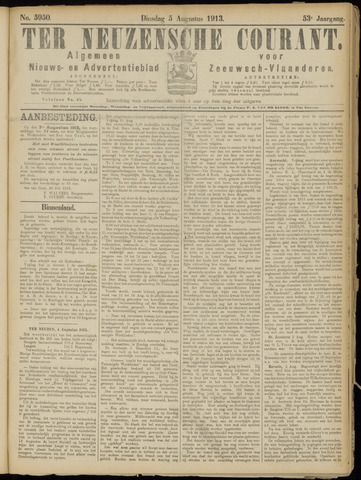 Ter Neuzensche Courant / Neuzensche Courant / (Algemeen) nieuws en advertentieblad voor Zeeuwsch-Vlaanderen 1913-08-05