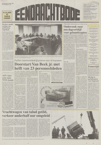 Eendrachtbode /Mededeelingenblad voor het eiland Tholen 1997-03-27