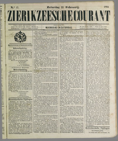 Zierikzeesche Courant 1864-02-27
