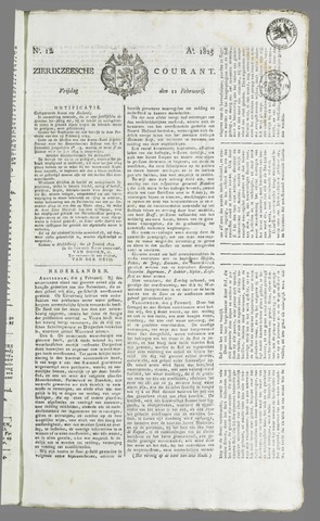 Zierikzeesche Courant 1825-02-11