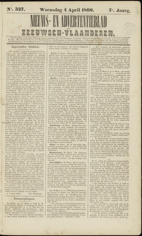 Ter Neuzensche Courant. Algemeen Nieuws- en Advertentieblad voor Zeeuwsch-Vlaanderen / Neuzensche Courant ... (idem) / (Algemeen) nieuws en advertentieblad voor Zeeuwsch-Vlaanderen 1860-04-04