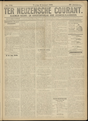 Ter Neuzensche Courant / Neuzensche Courant / (Algemeen) nieuws en advertentieblad voor Zeeuwsch-Vlaanderen 1925-01-16