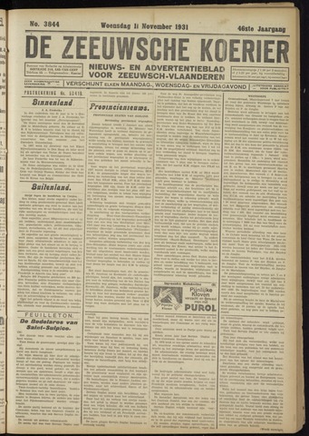 Zeeuwsche Koerier 1931-11-11