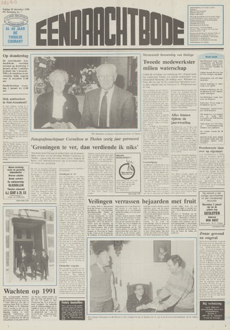 Eendrachtbode /Mededeelingenblad voor het eiland Tholen 1990-12-28