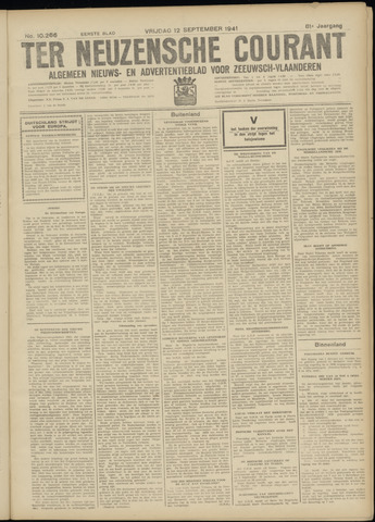 Ter Neuzensche Courant / Neuzensche Courant / (Algemeen) nieuws en advertentieblad voor Zeeuwsch-Vlaanderen 1941-09-12